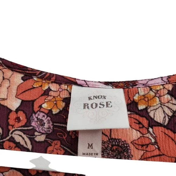 Knox Rose Midi Dress Medium Floral Cottage Core Prairie Tassel Button Front Boho - Picture 5 of 11